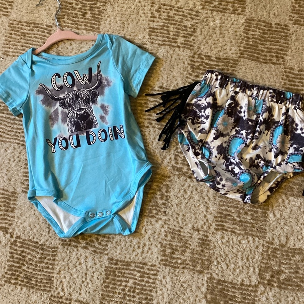 Cow you doin’ toddlers two piece set 12-18 months